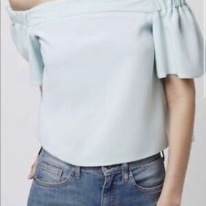 TopShop pale blue off the shoulder blouse - NWT - size 2